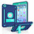 Silikon Hülle Handyhülle und Kunststoff Schutzhülle Hartschalen Tasche mit Ständer YJ2 für Apple iPad Mini Blau