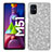 Silikon Hülle Handyhülle und Kunststoff Schutzhülle Hartschalen Tasche Vorder und Rückseite 360 Grad Ganzkörper Bling-Bling für Samsung Galaxy M51
