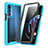 Silikon Hülle Handyhülle und Kunststoff Schutzhülle Hartschalen Tasche Vorder und Rückseite 360 Grad Ganzkörper für Motorola Moto Edge 20 Pro 5G Hellblau