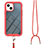 Silikon Hülle Handyhülle und Kunststoff Schutzhülle Hartschalen Tasche Vorder und Rückseite 360 Grad Ganzkörper mit Schlüsselband Lanyard für Apple iPhone 14