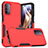 Silikon Hülle Handyhülle und Kunststoff Schutzhülle Hartschalen Tasche Vorder und Rückseite 360 Grad Ganzkörper MQ1 für Motorola Moto G31 Rot