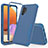 Silikon Hülle Handyhülle und Kunststoff Schutzhülle Hartschalen Tasche Vorder und Rückseite 360 Grad Ganzkörper MQ1 für Samsung Galaxy M32 5G Blau