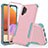 Silikon Hülle Handyhülle und Kunststoff Schutzhülle Hartschalen Tasche Vorder und Rückseite 360 Grad Ganzkörper MQ1 für Samsung Galaxy M32 5G Rosa