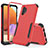 Silikon Hülle Handyhülle und Kunststoff Schutzhülle Hartschalen Tasche Vorder und Rückseite 360 Grad Ganzkörper MQ1 für Samsung Galaxy M32 5G Rot