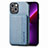 Silikon Hülle Handyhülle und Kunststoff Schutzhülle Hartschalen Tasche Vorder und Rückseite 360 Grad Ganzkörper U05 für Apple iPhone 13 Mini Blau