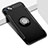 Silikon Hülle Handyhülle und Kunststoff Schutzhülle mit Fingerring Ständer A03 für Apple iPhone 7 Plus Schwarz