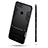 Silikon Hülle Handyhülle und Kunststoff Schutzhülle mit Ständer für Huawei Enjoy 7S Schwarz