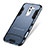 Silikon Hülle Handyhülle und Kunststoff Schutzhülle mit Ständer für Huawei Honor 6X Blau