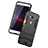 Silikon Hülle Handyhülle und Kunststoff Schutzhülle mit Ständer für Huawei Honor X5 Schwarz