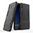 Silikon Hülle Handyhülle und Kunststoff Schutzhülle mit Ständer für Samsung Galaxy A9 Star SM-G8850 Schwarz