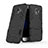 Silikon Hülle Handyhülle und Kunststoff Schutzhülle mit Ständer für Samsung Galaxy J2 Pro (2018) J250F Schwarz
