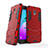 Silikon Hülle Handyhülle und Kunststoff Schutzhülle mit Ständer für Samsung Galaxy J3 (2018) SM-J377A Rot