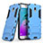 Silikon Hülle Handyhülle und Kunststoff Schutzhülle mit Ständer für Samsung Galaxy J5 (2017) SM-J750F Blau