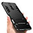 Silikon Hülle Handyhülle und Kunststoff Schutzhülle mit Ständer R01 für Huawei Rhone Schwarz
