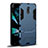 Silikon Hülle Handyhülle und Kunststoff Schutzhülle mit Ständer W01 für Samsung Galaxy C8 C710F Cyan