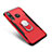 Silikon Hülle Handyhülle und Kunststoff Schutzhülle Tasche mit Fingerring Ständer A01 für Huawei Nova 4 Rot
