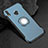Silikon Hülle Handyhülle und Kunststoff Schutzhülle Tasche mit Fingerring Ständer für Huawei Honor V10 Lite Blau