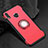 Silikon Hülle Handyhülle und Kunststoff Schutzhülle Tasche mit Fingerring Ständer für Huawei Honor V10 Lite Rot
