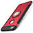 Silikon Hülle Handyhülle und Kunststoff Schutzhülle Tasche mit Fingerring Ständer für Huawei P10 Lite Rot