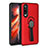 Silikon Hülle Handyhülle und Kunststoff Schutzhülle Tasche mit Fingerring Ständer für Huawei P30 Rot
