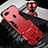 Silikon Hülle Handyhülle und Kunststoff Schutzhülle Tasche mit Fingerring Ständer für Oppo AX7 Rot