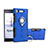 Silikon Hülle Handyhülle und Kunststoff Schutzhülle Tasche mit Fingerring Ständer für Sony Xperia XZ1 Compact Blau