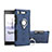 Silikon Hülle Handyhülle und Kunststoff Schutzhülle Tasche mit Fingerring Ständer für Sony Xperia XZ1 Compact Hellblau