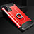 Silikon Hülle Handyhülle und Kunststoff Schutzhülle Tasche mit Fingerring Ständer N01 für Samsung Galaxy Note 20 5G Rot