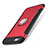 Silikon Hülle Handyhülle und Kunststoff Schutzhülle Tasche mit Fingerring Ständer S01 für Apple iPhone 7 Rot