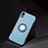 Silikon Hülle Handyhülle und Kunststoff Schutzhülle Tasche mit Fingerring Ständer S01 für Apple iPhone XR