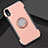 Silikon Hülle Handyhülle und Kunststoff Schutzhülle Tasche mit Fingerring Ständer S01 für Apple iPhone XR Rosegold