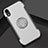 Silikon Hülle Handyhülle und Kunststoff Schutzhülle Tasche mit Fingerring Ständer S01 für Apple iPhone XR Silber