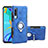 Silikon Hülle Handyhülle und Kunststoff Schutzhülle Tasche mit Fingerring Ständer S01 für Huawei P30 Blau