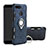 Silikon Hülle Handyhülle und Kunststoff Schutzhülle Tasche mit Magnetisch Fingerring Ständer für Huawei Enjoy 8e Blau