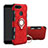 Silikon Hülle Handyhülle und Kunststoff Schutzhülle Tasche mit Magnetisch Fingerring Ständer für Huawei Enjoy 8e Rot