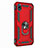 Silikon Hülle Handyhülle und Kunststoff Schutzhülle Tasche mit Magnetisch Fingerring Ständer für Huawei Honor Play 8 Rot