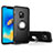 Silikon Hülle Handyhülle und Kunststoff Schutzhülle Tasche mit Magnetisch Fingerring Ständer für Huawei Mate 20 Pro Schwarz