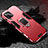 Silikon Hülle Handyhülle und Kunststoff Schutzhülle Tasche mit Magnetisch Fingerring Ständer für Huawei Nova 6 SE Rot