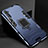 Silikon Hülle Handyhülle und Kunststoff Schutzhülle Tasche mit Magnetisch Fingerring Ständer für Realme XT Blau