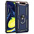 Silikon Hülle Handyhülle und Kunststoff Schutzhülle Tasche mit Magnetisch Fingerring Ständer für Samsung Galaxy A80 Blau