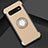 Silikon Hülle Handyhülle und Kunststoff Schutzhülle Tasche mit Magnetisch Fingerring Ständer für Samsung Galaxy S10 5G Gold