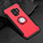 Silikon Hülle Handyhülle und Kunststoff Schutzhülle Tasche mit Magnetisch Fingerring Ständer für Samsung Galaxy S9 Rot