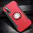 Silikon Hülle Handyhülle und Kunststoff Schutzhülle Tasche mit Magnetisch Fingerring Ständer für Xiaomi Mi 9 Pro 5G Rot