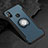 Silikon Hülle Handyhülle und Kunststoff Schutzhülle Tasche mit Magnetisch Fingerring Ständer für Xiaomi Mi A2 Lite Blau