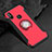 Silikon Hülle Handyhülle und Kunststoff Schutzhülle Tasche mit Magnetisch Fingerring Ständer für Xiaomi Mi A2 Lite Rot