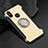 Silikon Hülle Handyhülle und Kunststoff Schutzhülle Tasche mit Magnetisch Fingerring Ständer für Xiaomi Mi Max 3 Gold