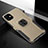 Silikon Hülle Handyhülle und Kunststoff Schutzhülle Tasche mit Magnetisch Fingerring Ständer R01 für Apple iPhone 11 Gold