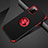 Silikon Hülle Handyhülle und Kunststoff Schutzhülle Tasche mit Magnetisch Fingerring Ständer R01 für Apple iPhone 11 Pro Max Rot und Schwarz