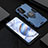 Silikon Hülle Handyhülle und Kunststoff Schutzhülle Tasche mit Magnetisch Fingerring Ständer R01 für Huawei Honor X10 5G Blau