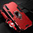 Silikon Hülle Handyhülle und Kunststoff Schutzhülle Tasche mit Magnetisch Fingerring Ständer R01 für Samsung Galaxy A90 5G Rot